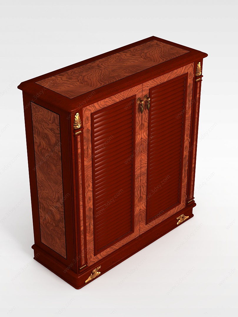 双开门红木柜子3D模型