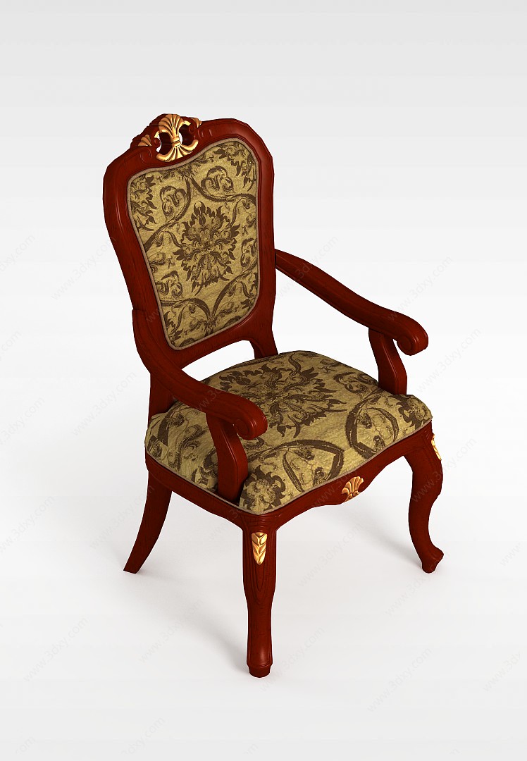 美式单人椅子3D模型