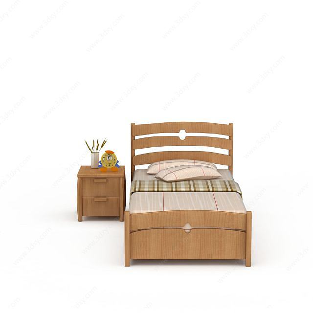 卧室单人床3D模型