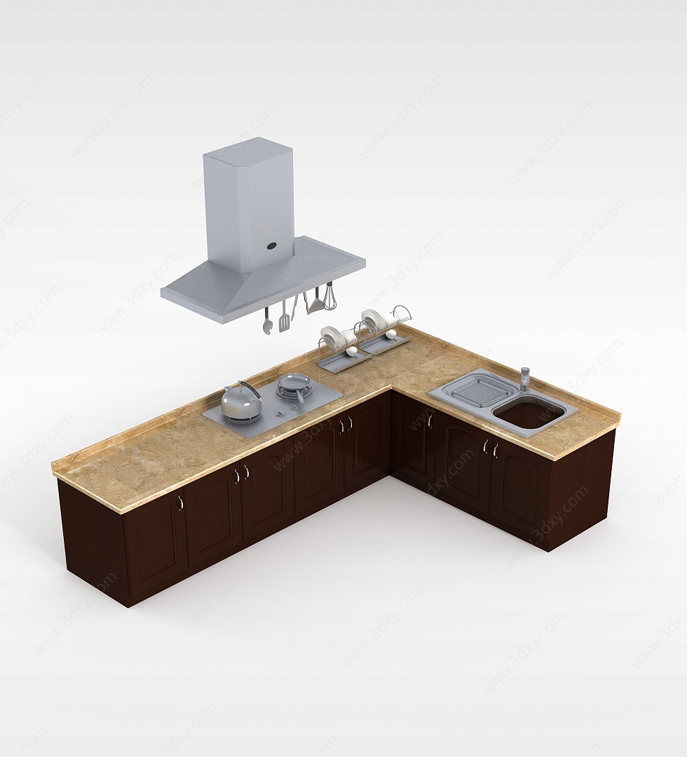 厨房碗柜子3D模型
