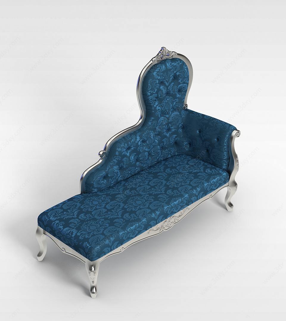 欧式风格布艺贵妃椅3D模型