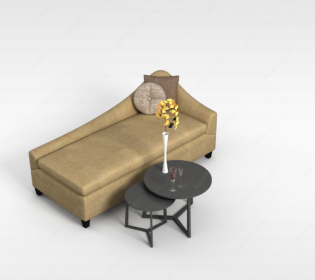 布艺贵妃椅沙发3D模型