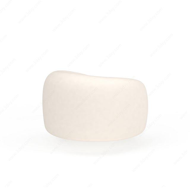 白色沙发墩3D模型