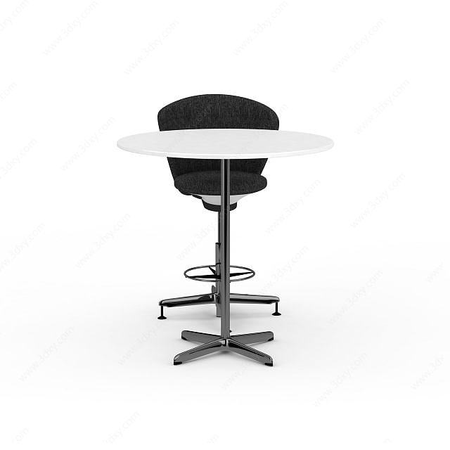 简易桌子椅子组合3D模型