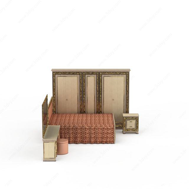 卧室家具组合3D模型