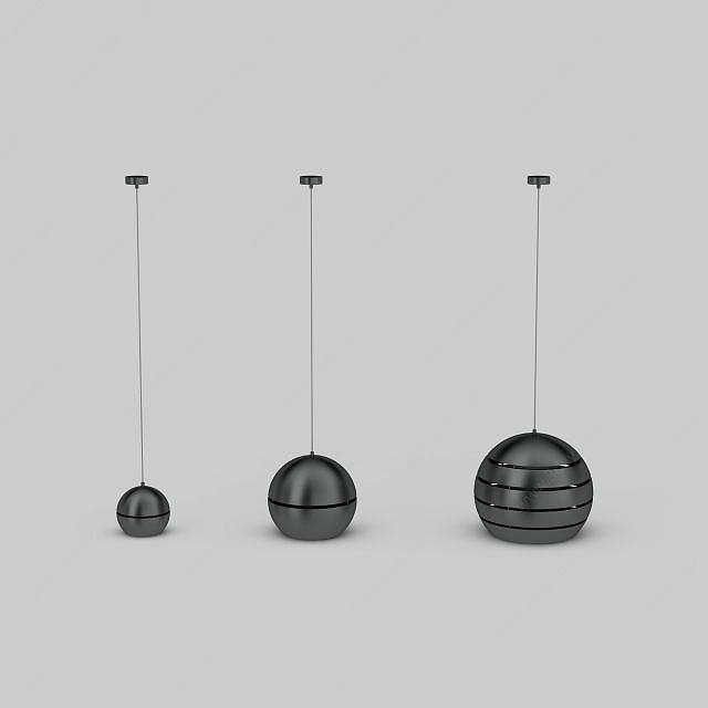 创意圆球吊灯3D模型