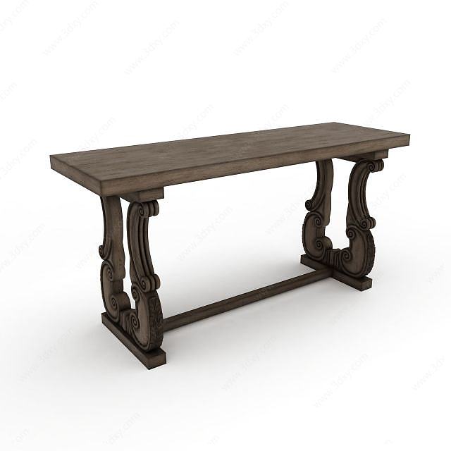 木质桌案3D模型
