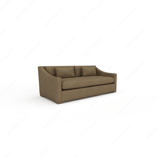 咖色沙发3D模型
