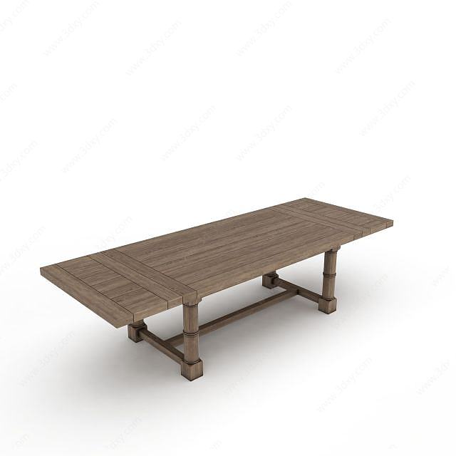 简约木桌3D模型