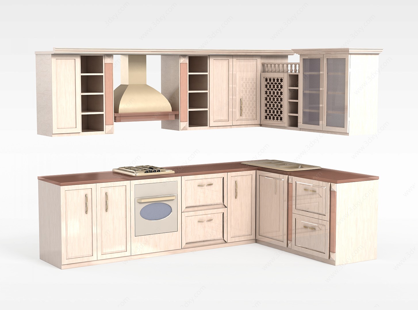 简约厨房柜3D模型