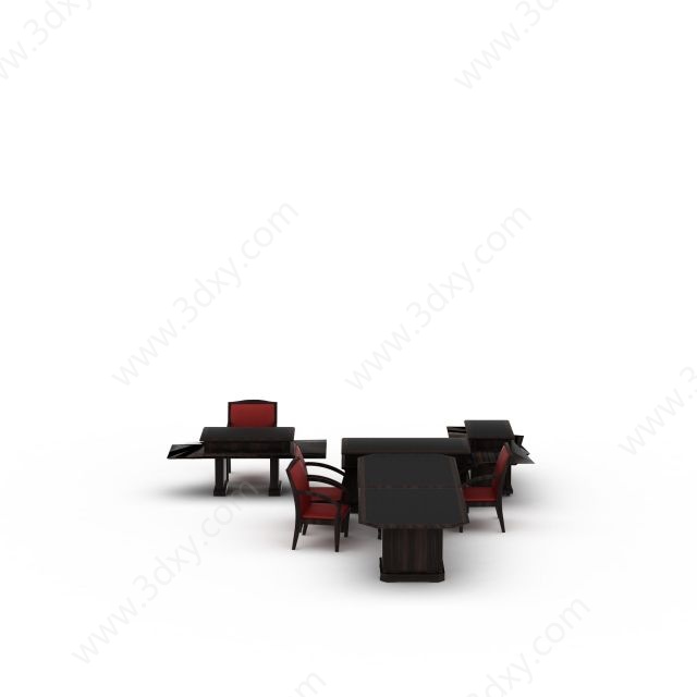 简约桌椅3D模型