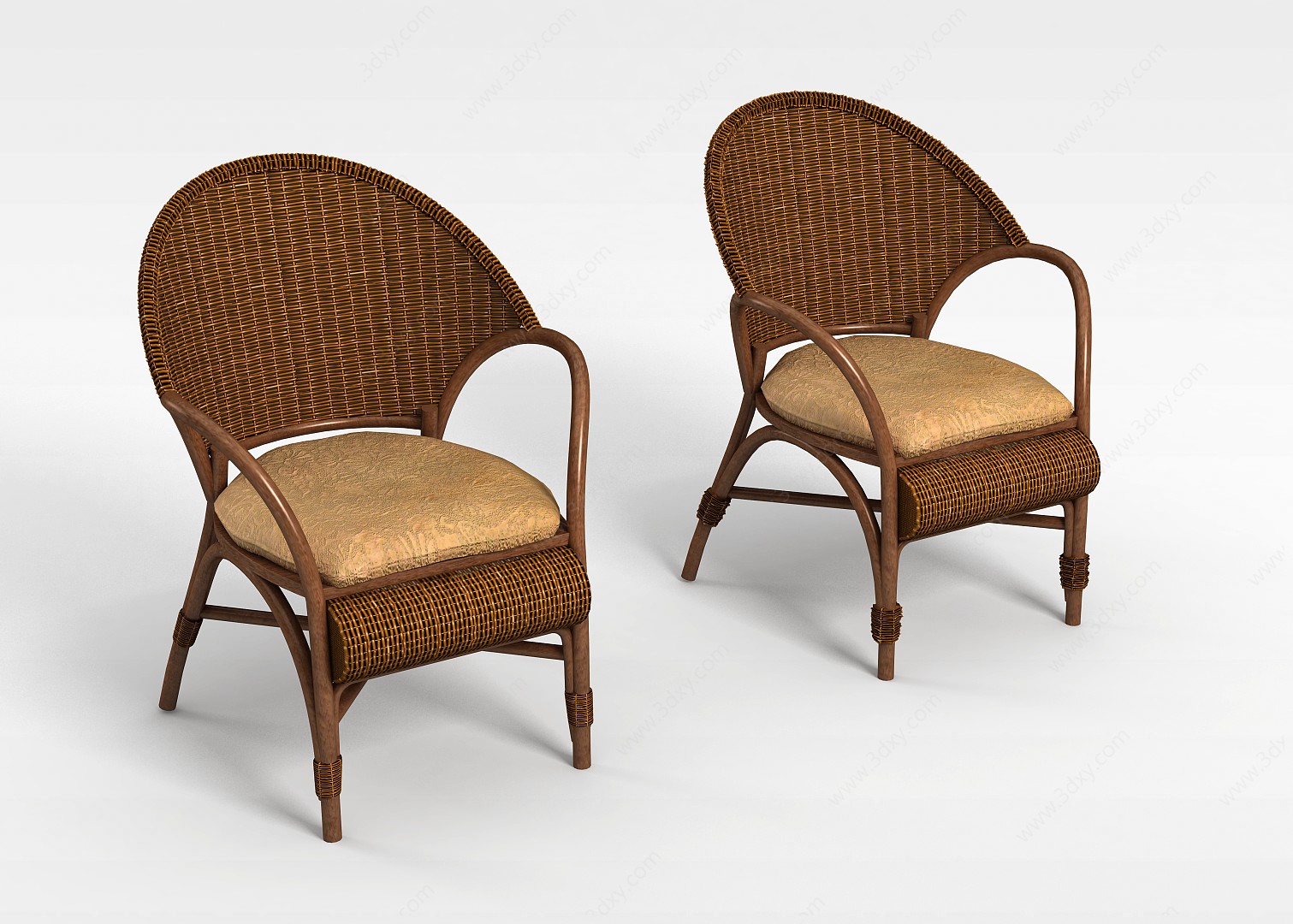 休闲竹椅3D模型