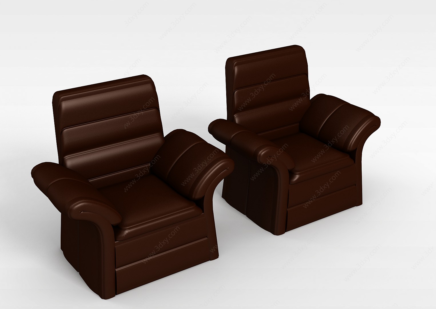美式真皮沙发椅3D模型