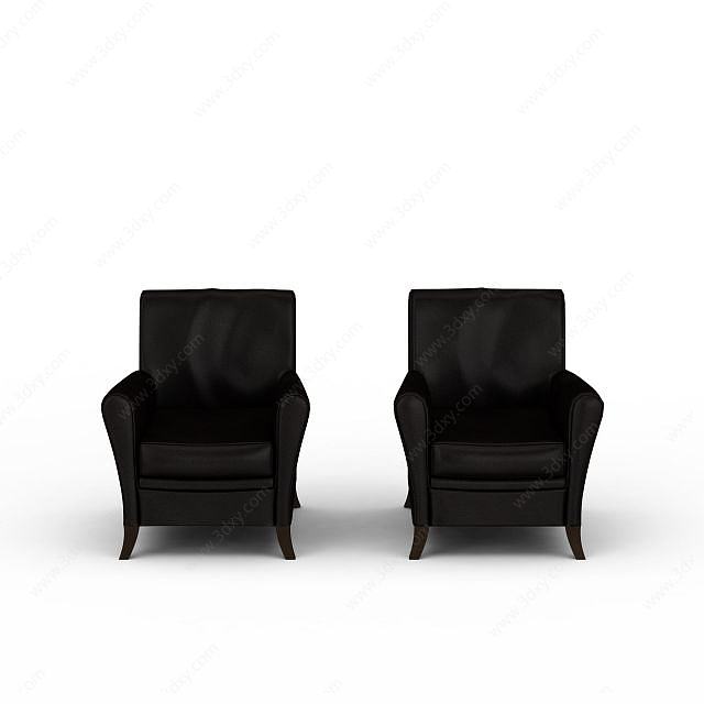黑色沙发椅子3D模型