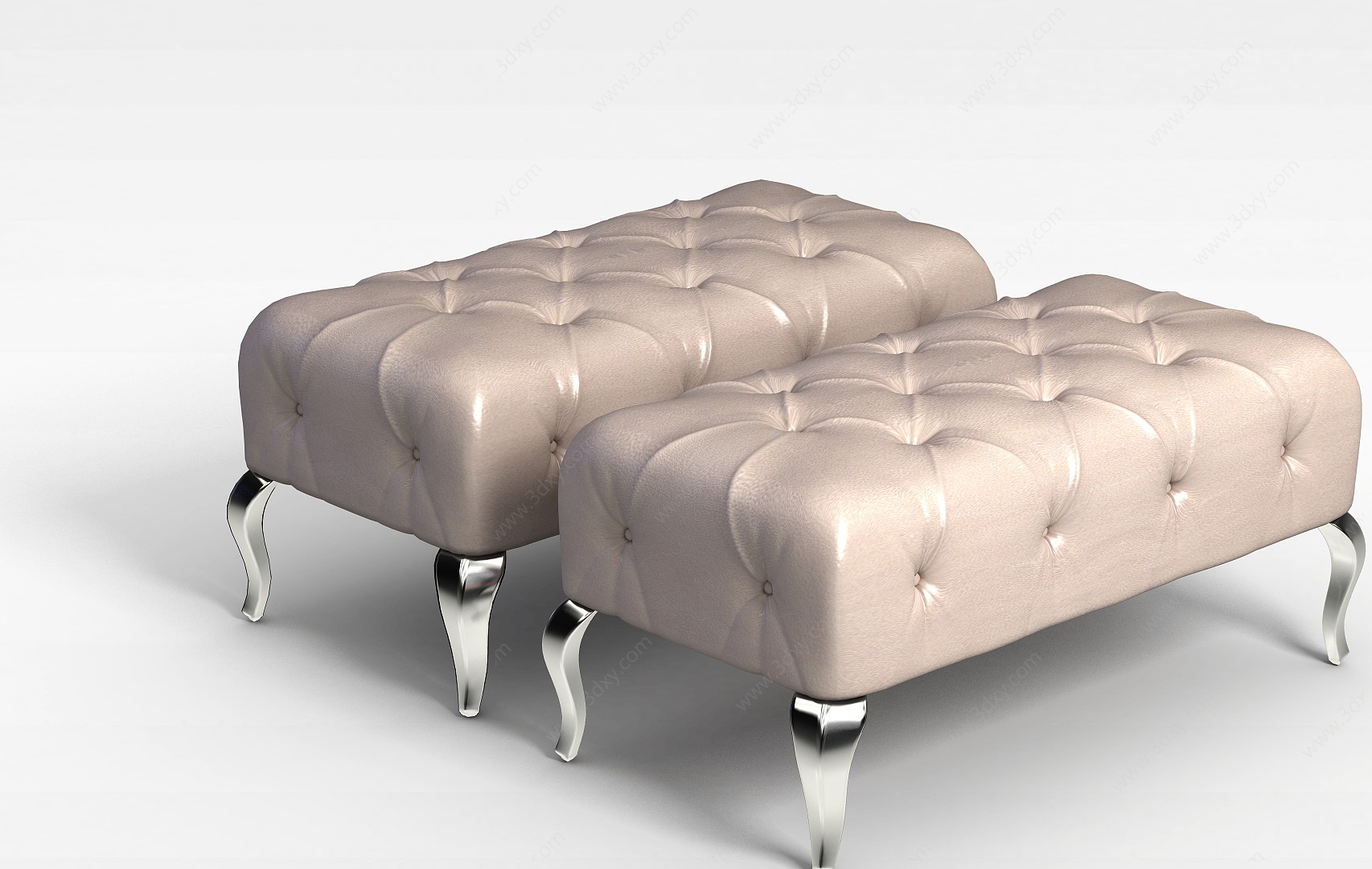 真皮沙发凳3D模型