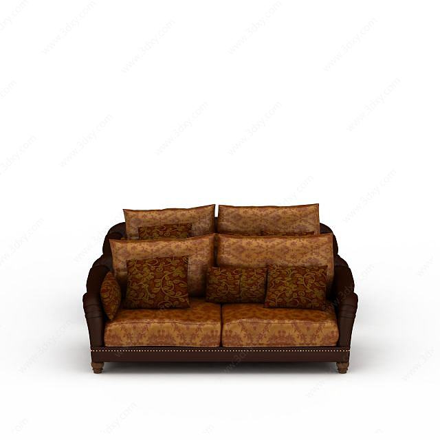 客厅真皮沙发3D模型