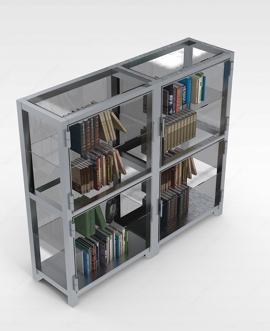 现代风格书柜3D模型