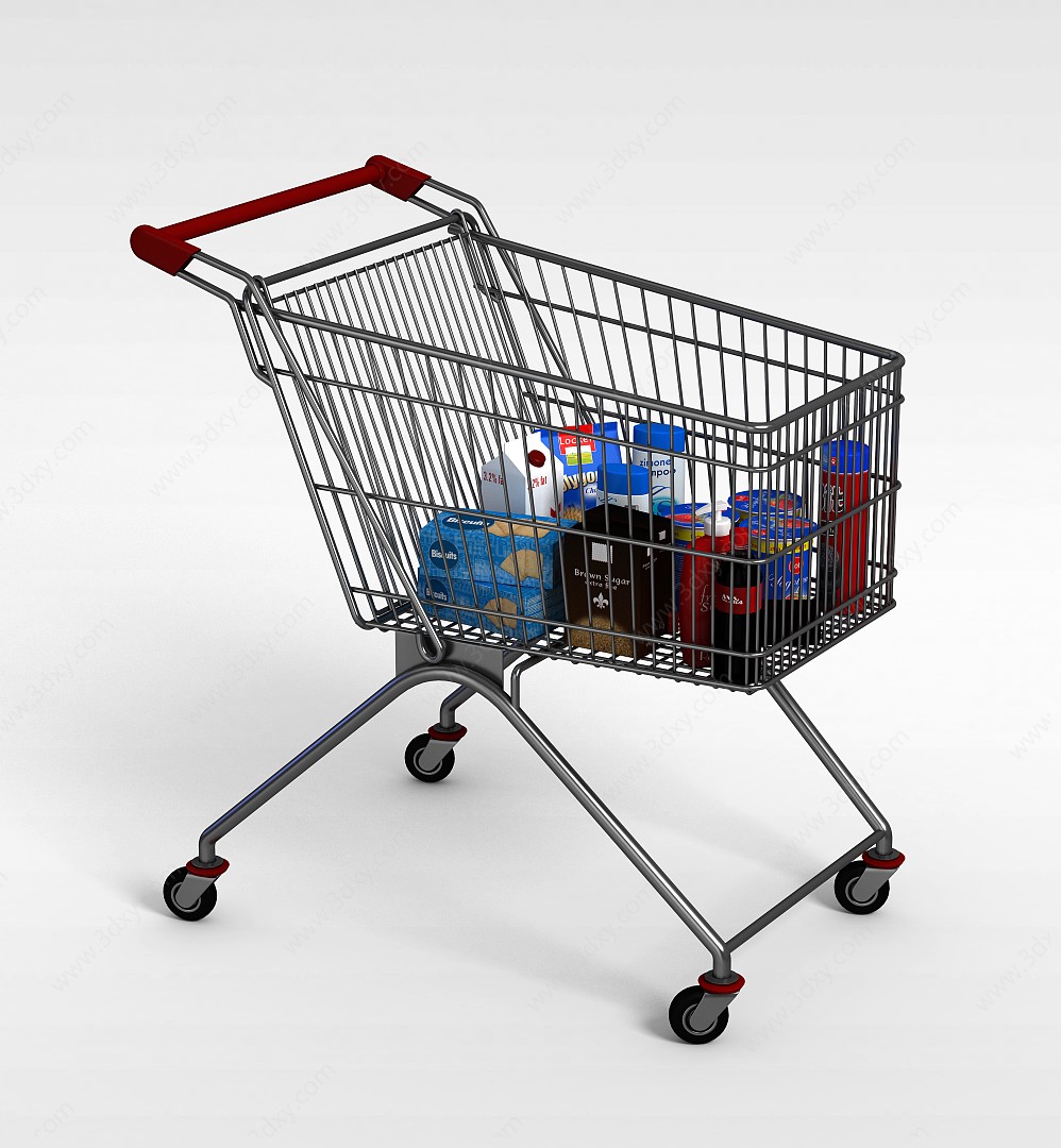 超市购物车3D模型