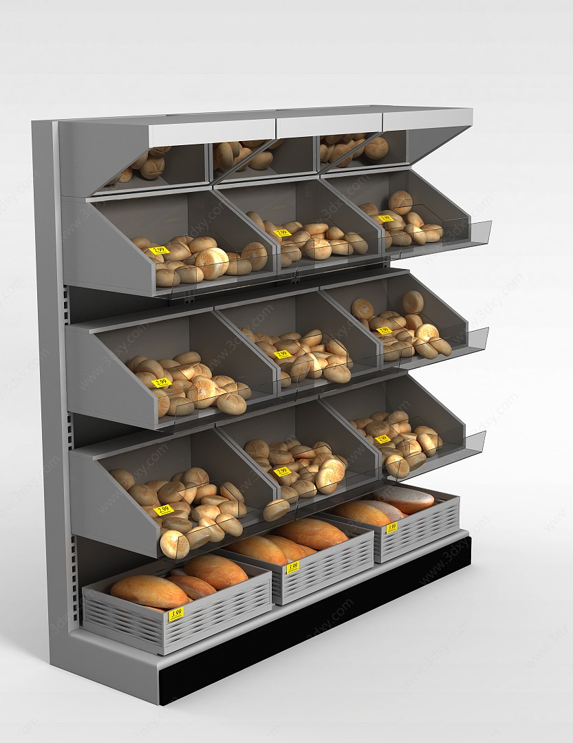 超市食品展示柜3D模型