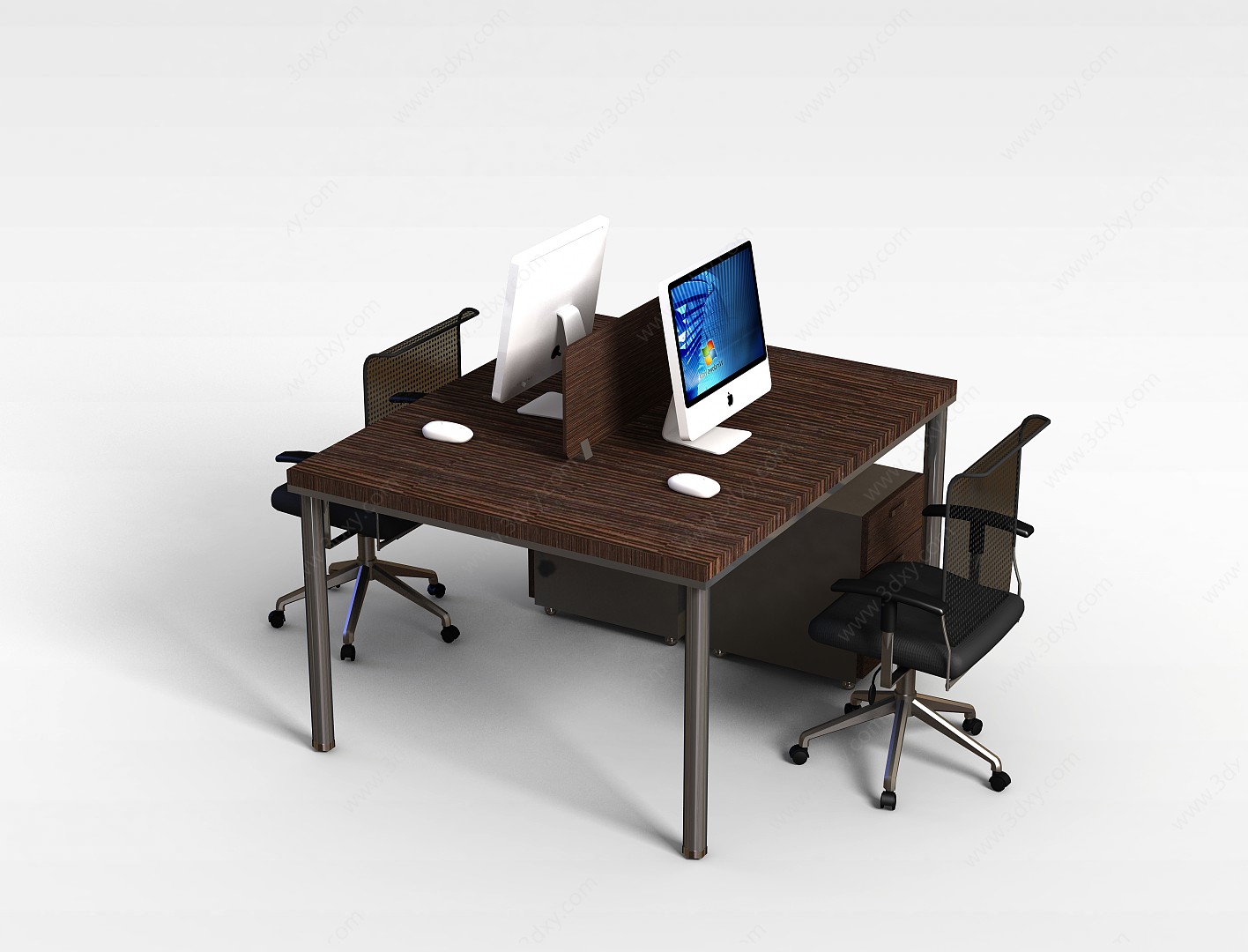 办公室桌椅组合3D模型