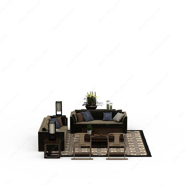 客厅沙发组合3D模型