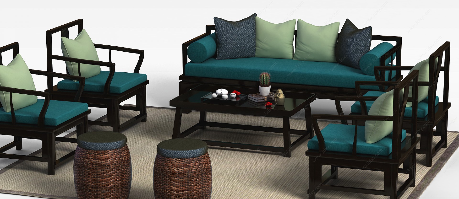 客厅桌椅组合3D模型
