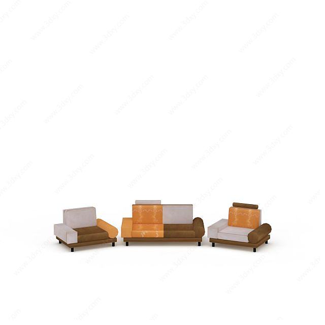 现代风格简易沙发3D模型