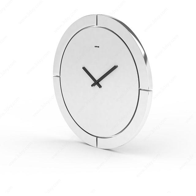 现代白色时尚挂钟3D模型