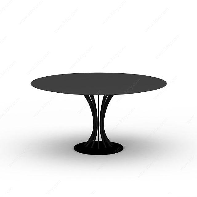 现代风格元圆形桌子3D模型