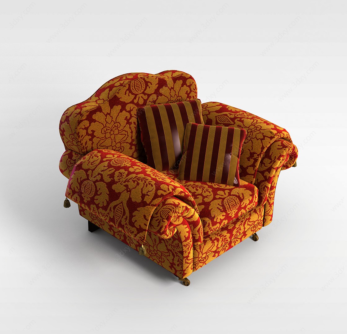 美式风格沙发3D模型