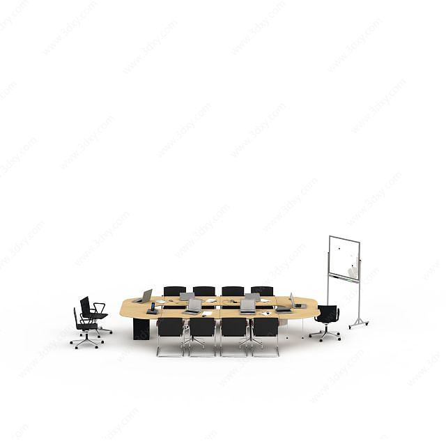 公司会议桌3D模型