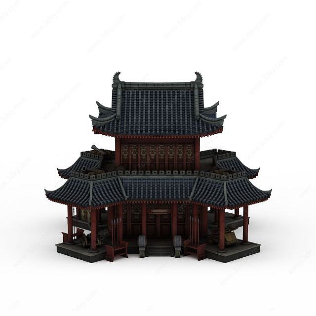 中式古典建筑3D模型