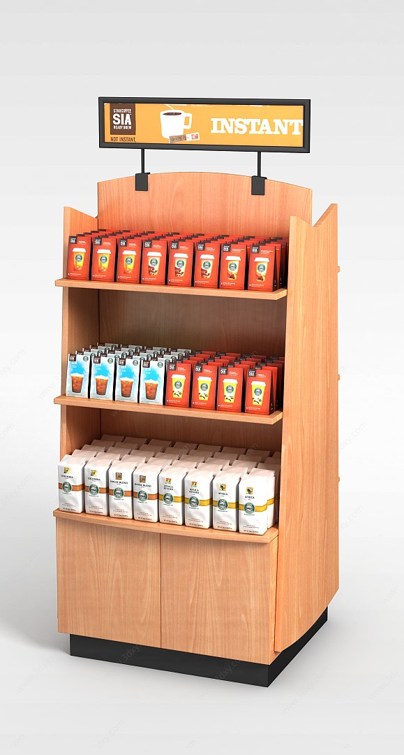超市饮品展示架3D模型