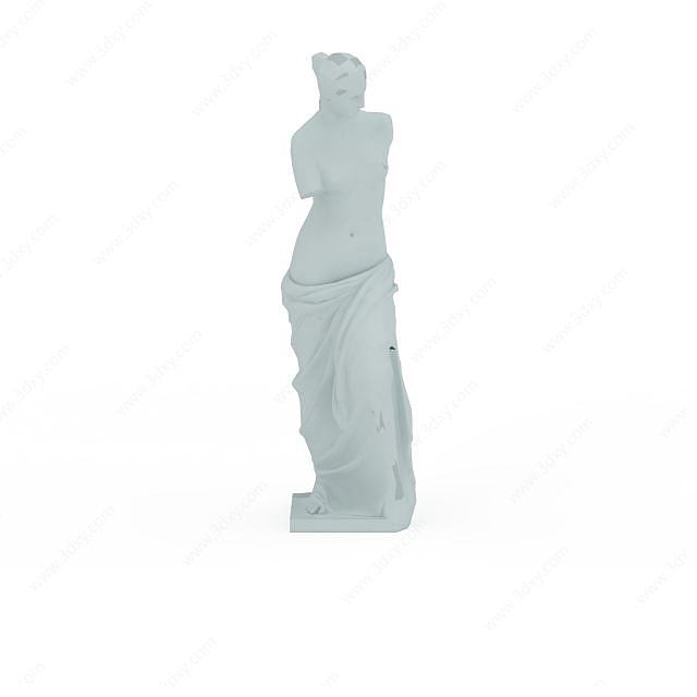半裸雕塑3D模型