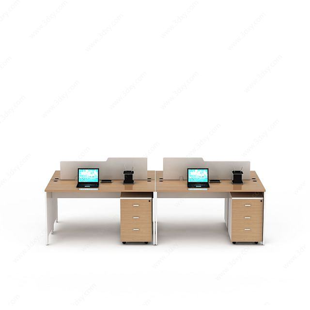  简约风格办公室桌子3D模型