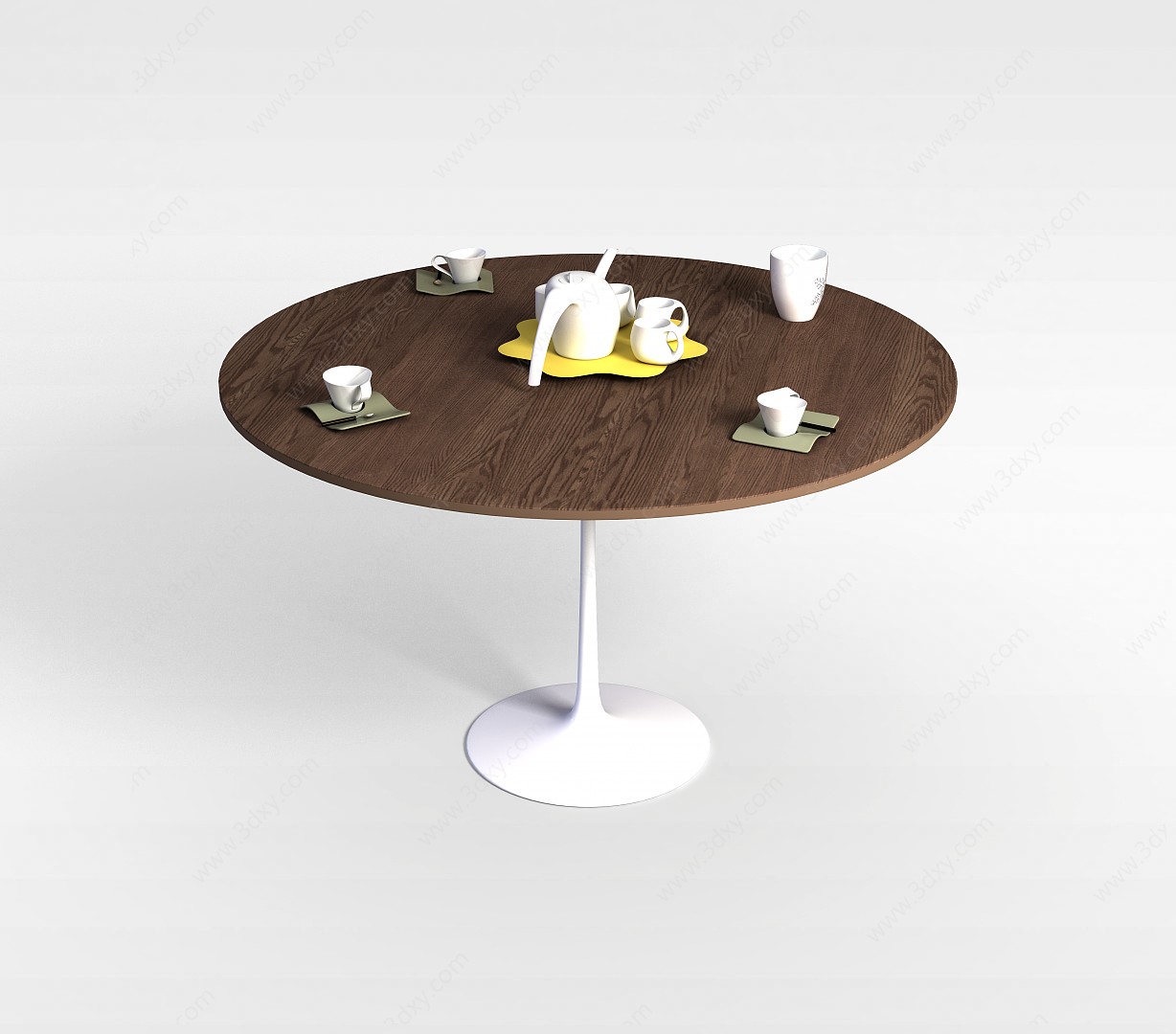 休息室圆形餐桌3D模型