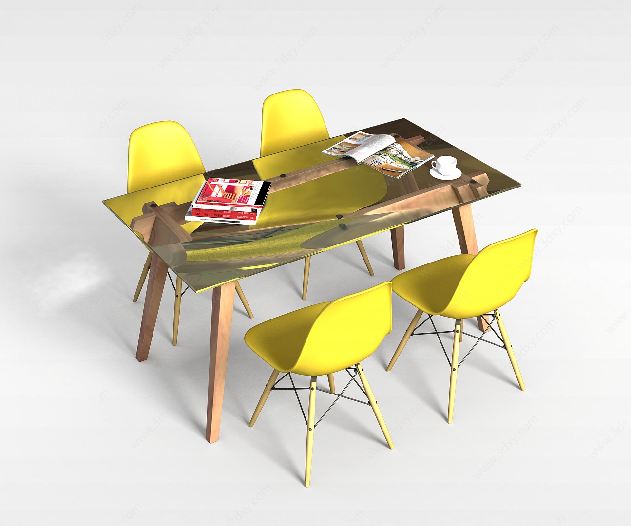 现代风格餐桌组合3D模型