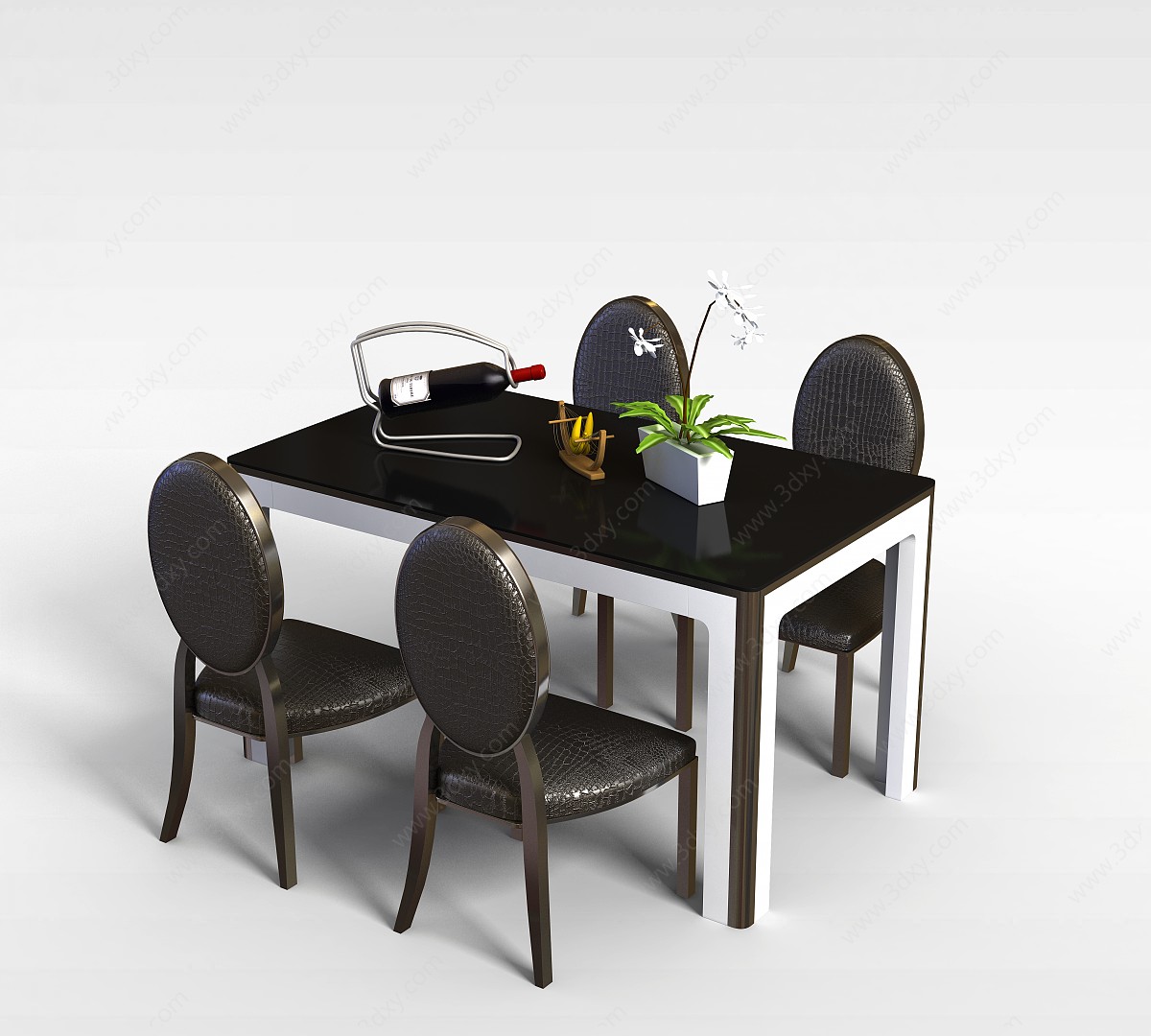 客厅餐桌组合3D模型