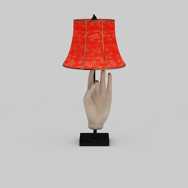 中式创意台灯3D模型