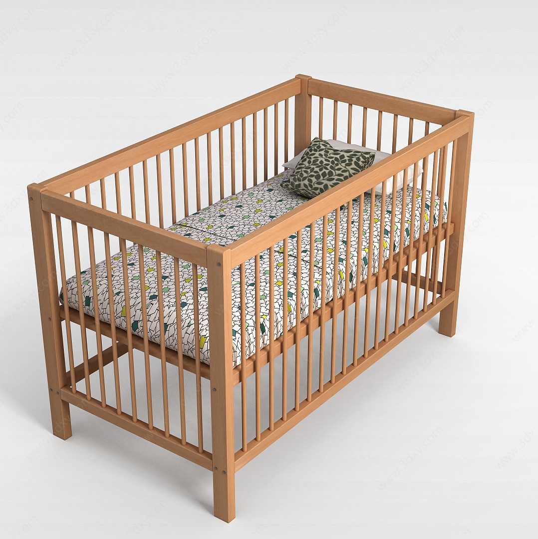 木质儿童床3D模型
