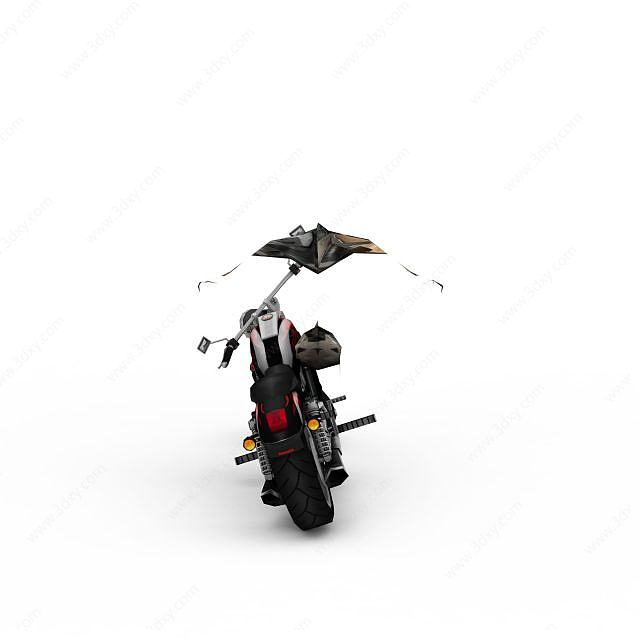酷黑摩托车3D模型