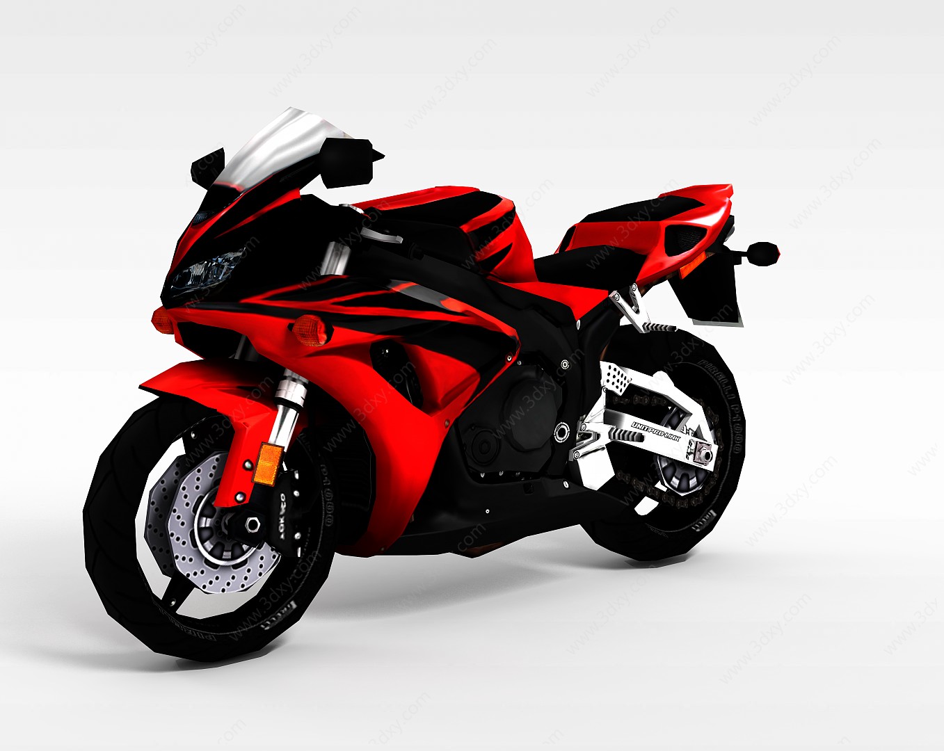 红色摩托车3D模型