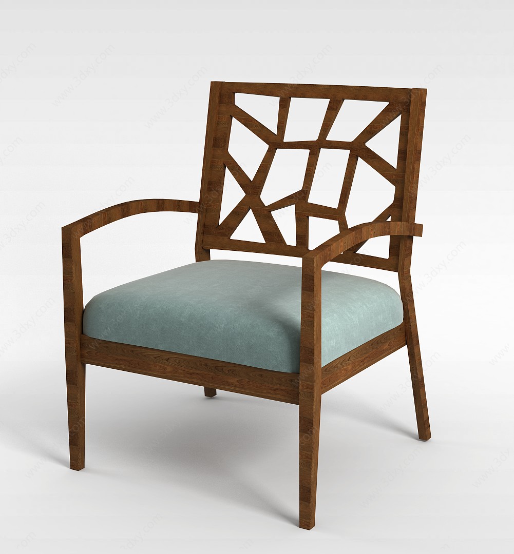 手扶木椅3D模型