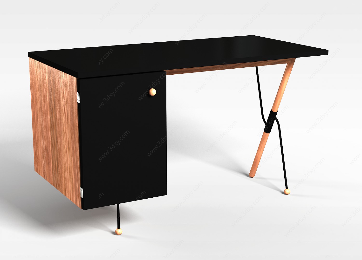 现代风格简易办公桌3D模型