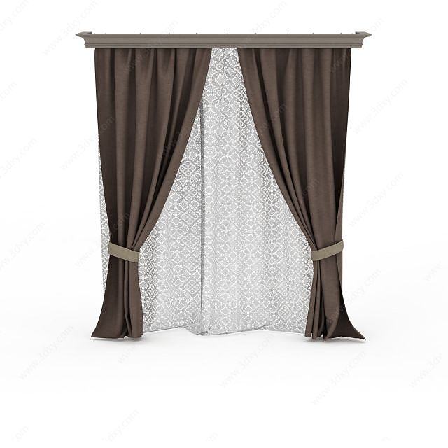 卧室窗帘3D模型