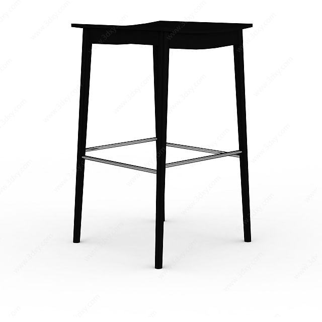 黑色高脚凳3D模型