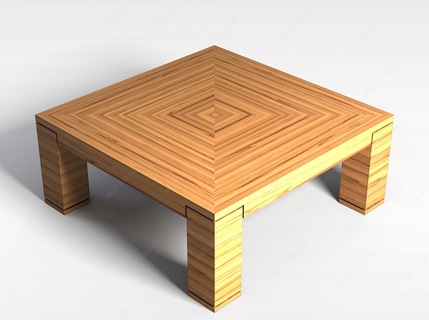 实木休闲桌子3D模型