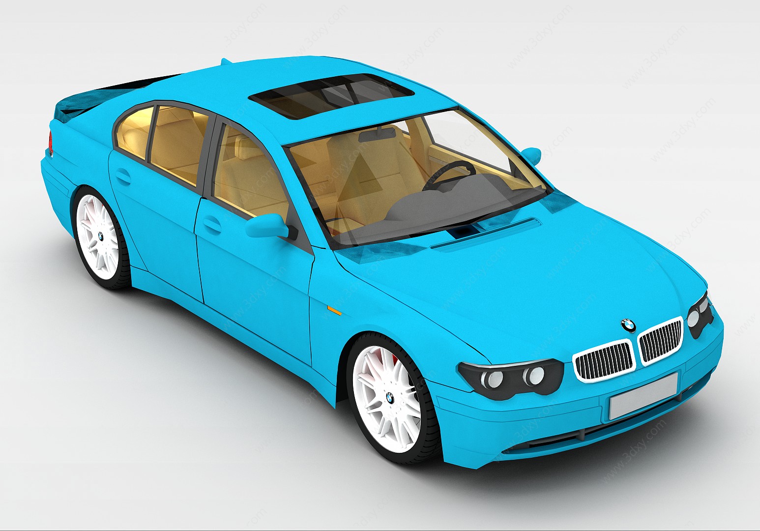 蓝色宝马车3D模型