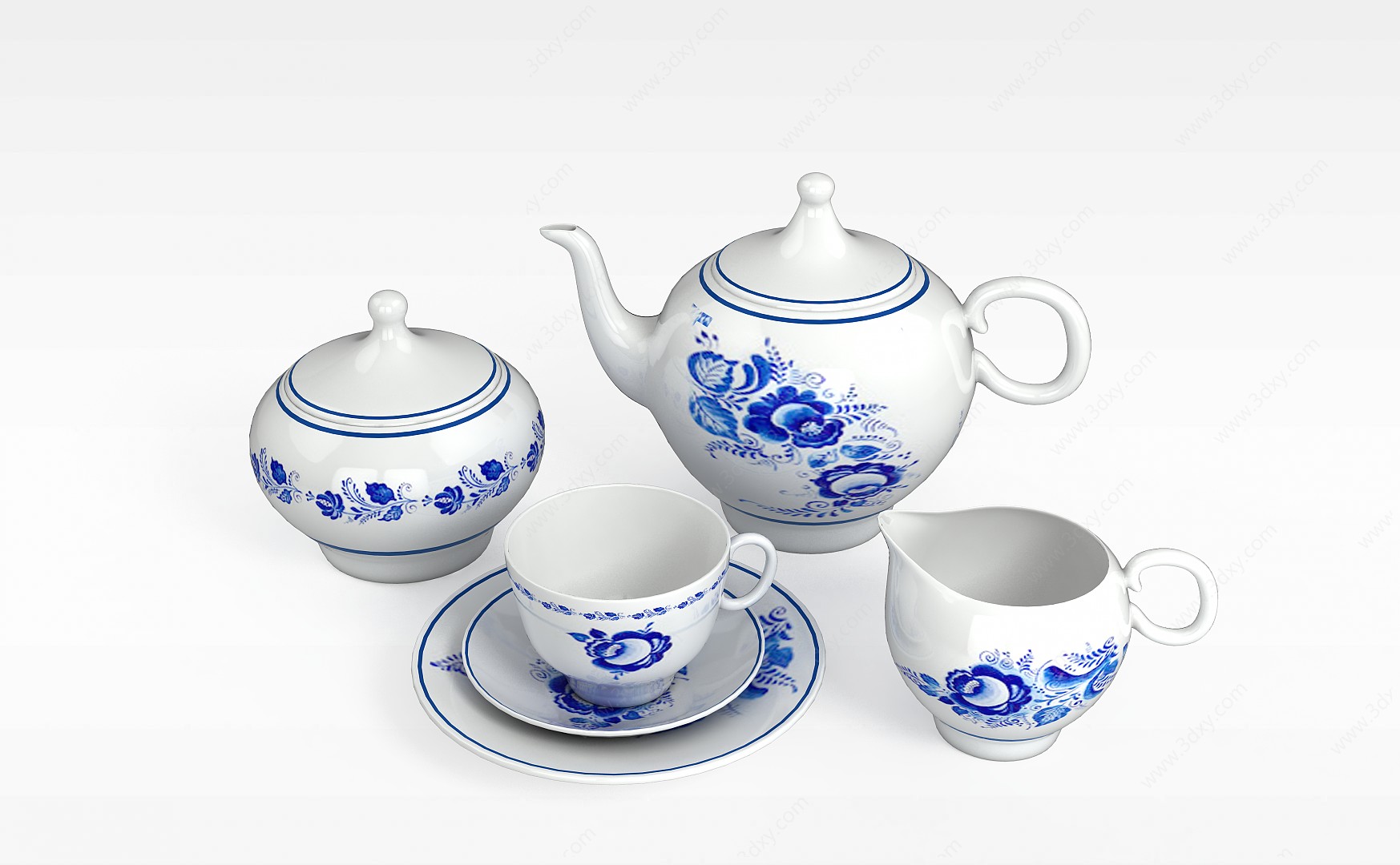 茶具套装3D模型
