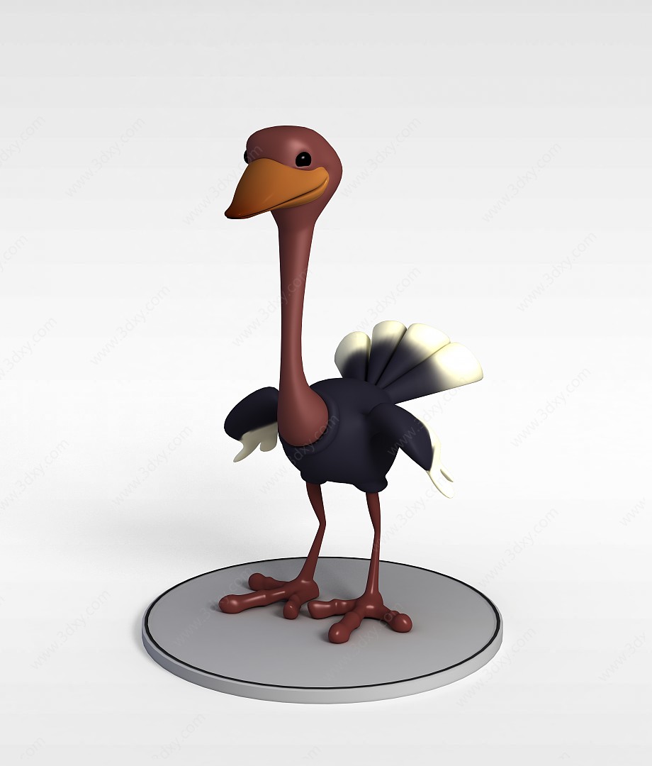 卡通鸵鸟3D模型